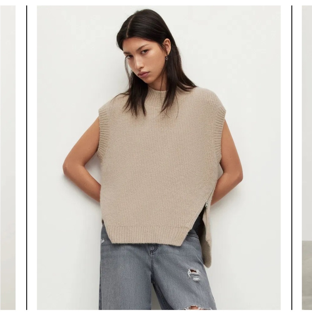 Allsaints Castel Tank Sweater
Side zipper
Size M, 
Smoke free, pet free home.
